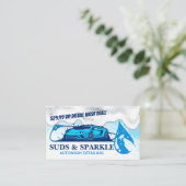 Logo voor het reinigen van sportauto's | Bubbles e Visitekaartje (Staand voorkant)