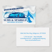 Logo voor het reinigen van sportauto's | Bubbles e Visitekaartje (Voorkant / Achterkant)