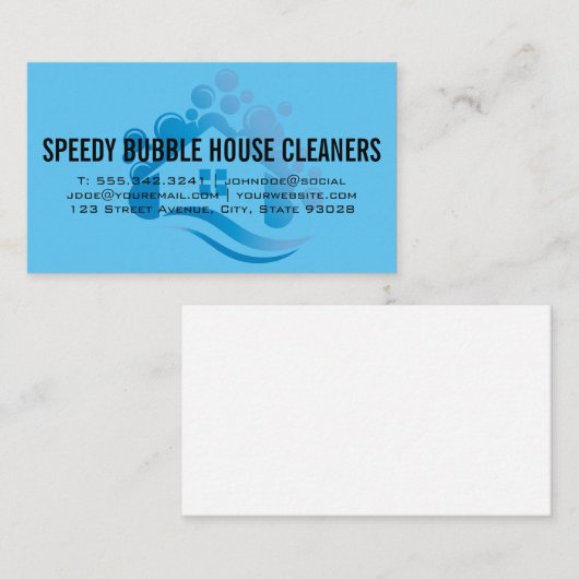 Logo voor het schoonmaken van het huis visitekaartje (Voorkant / Achterkant)