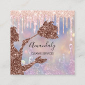 Logo voor het schoonmaken van het middensegment vierkante visitekaartje (Voorkant)