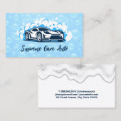 Logo voor het wassen van sportwagens | zeepschuim visitekaartje (Voorkant / Achterkant)