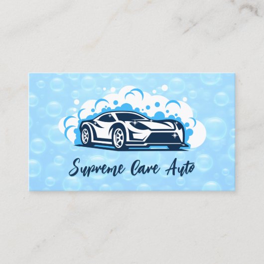 Logo voor het wassen van sportwagens | zeepschuim visitekaartje (Voorkant)