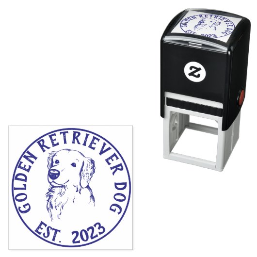 Logo voor hondenuitlater Golden retriever Zelfinktende Stempel (In situ)