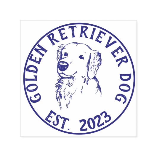 Logo voor hondenuitlater Golden retriever Zelfinktende Stempel (Design)