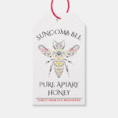  Logo voor honing bij bijen Cadeaulabel (Voorkant)