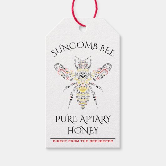  Logo voor honing bij bijen Cadeaulabel (Voorkant)