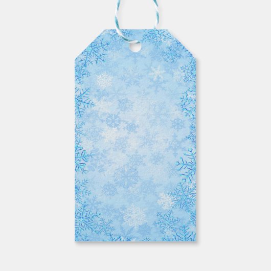 Logo voor kerstblauwe sneeuw cadeaulabel (Achterkant)