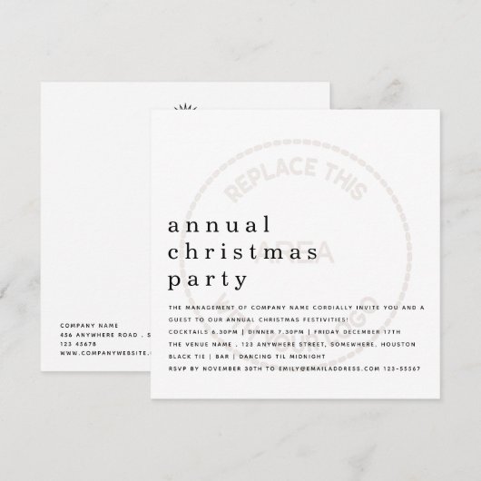 Logo voor Kerstfeest van het personeel Minimalisti Kaart (Voorkant / Achterkant)