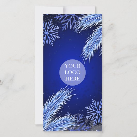 Logo voor kerstfeestdagen bedrijf op maat bedankkaart (Achterkant)