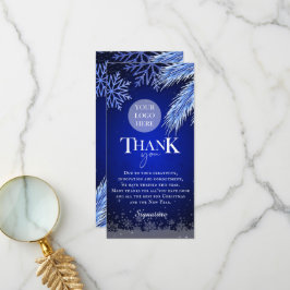 Logo voor kerstfeestdagen bedrijf op maat bedankkaart