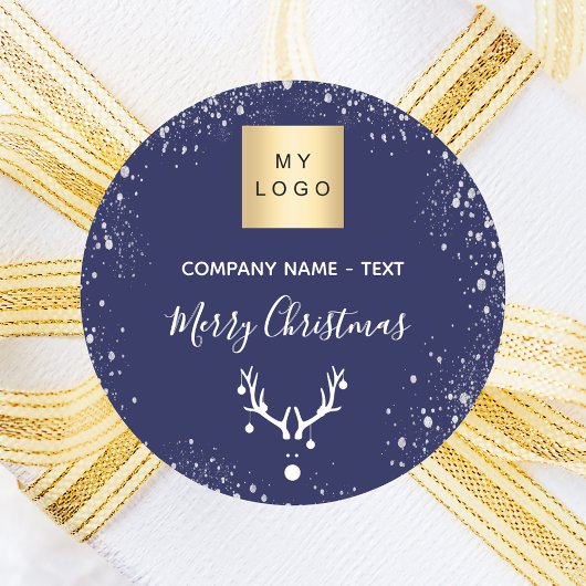Logo voor kerstmarinesluivaars ronde sticker