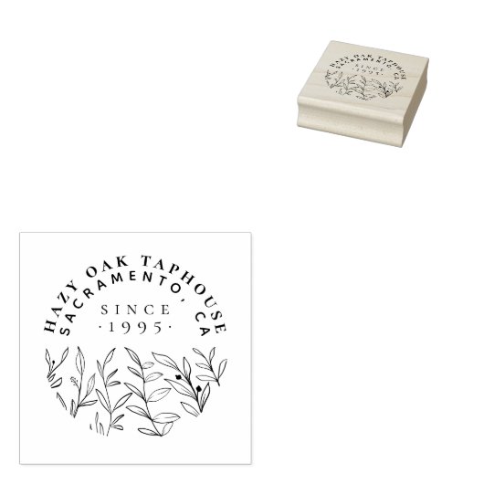 Logo voor kleine bedrijven | Kute Leaves & Classy  Rubberstempel (Gestempeld)