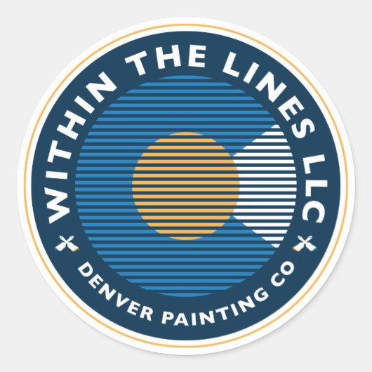 logo voor kleurenschilderingen ronde sticker (Voorkant)