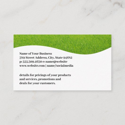 Logo voor landschapsarchitectuur gras | Verzorging Visitekaartje (Achterkant)