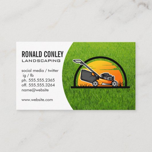 Logo voor landschapsarchitectuur | Grasmaaier Visitekaartje (Voorkant)