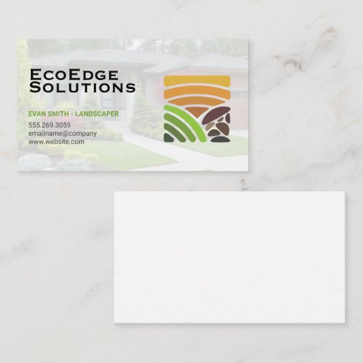 Logo voor landschapsarchitectuur | woontuin visitekaartje (Voorkant / Achterkant)