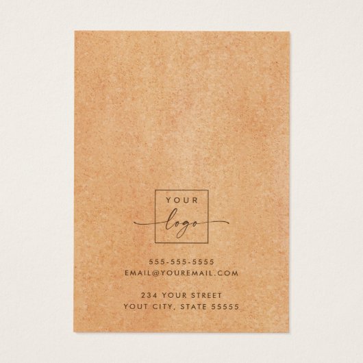 Logo voor lichte terracotta script oormerring visitekaartje (Achterkant)