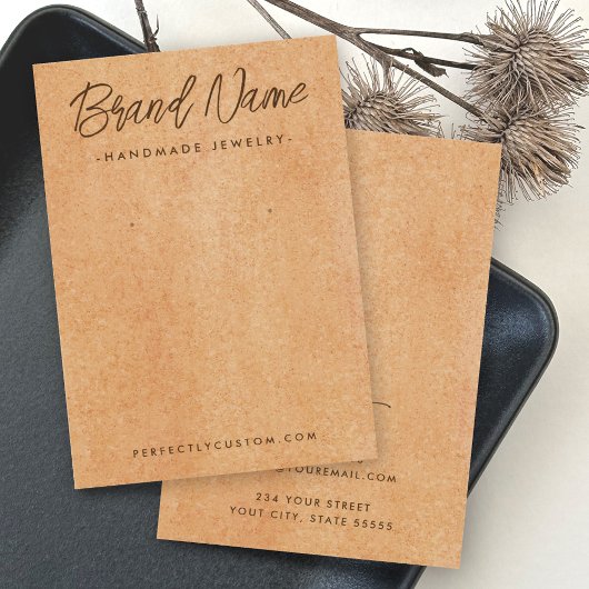 Logo voor lichte terracotta script oormerring visitekaartje