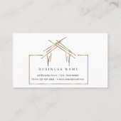 Logo voor makelaars in onroerend goed met goudkleu visitekaartje (Achterkant)