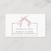 Logo voor makelaars in onroerend goed met huis in visitekaartje (Achterkant)