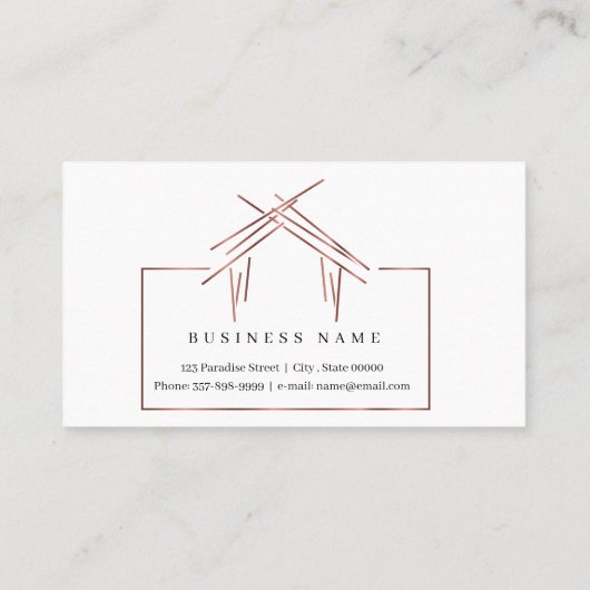 Logo voor makelaars in onroerend goed met huis in  visitekaartje (Achterkant)