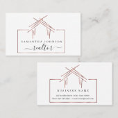 Logo voor makelaars in onroerend goed met huis in visitekaartje (Voorkant / Achterkant)