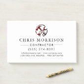 Logo voor marketing van bouwbedrijven post-it® notes (Op bureau)