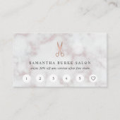 Logo voor marmer- en Roos Gold-schaar | Salon Klantenkaartje (Voorkant)