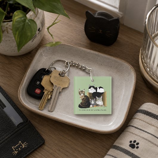 Logo voor Meerdere Katten Huishoudens Groen Grappi Sleutelhanger