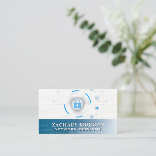 Logo voor netwerkdatabasebeveiliging visitekaartje (Staand voorkant)
