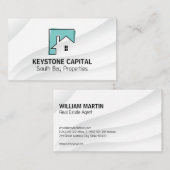 Logo voor onroerend goed met lijnkunst visitekaartje (Voorkant / Achterkant)