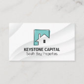 Logo voor onroerend goed met lijnkunst visitekaartje (Voorkant)