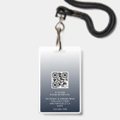 Logo voor personeelspasfoto | Navy Blue Gradiënt Badge (Achterkant met lanyard)