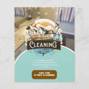 Logo voor professionele schoonmaakdiensten flyer