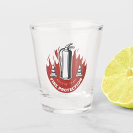 Logo voor redding en bescherming van de brandafdel shot glas