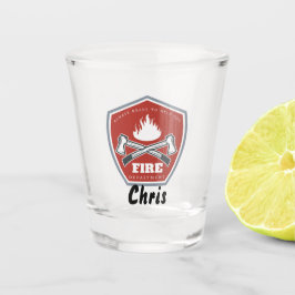 Logo voor redding en bescherming van de brandafdel shot glas