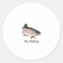 Logo voor regenboogforel voor de visserij ronde sticker