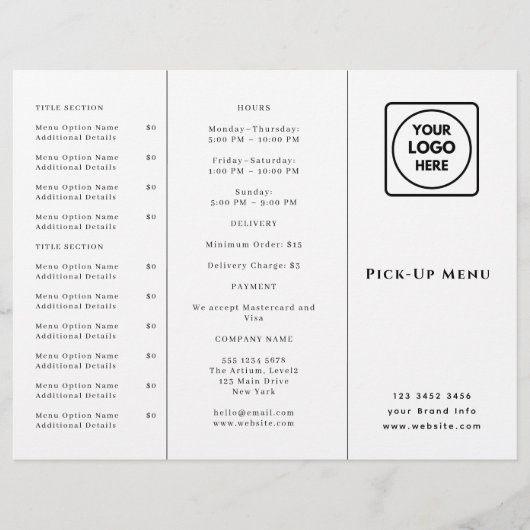 Logo voor restaurant afhaalmaaltijden | Aangepaste (Voorkant)