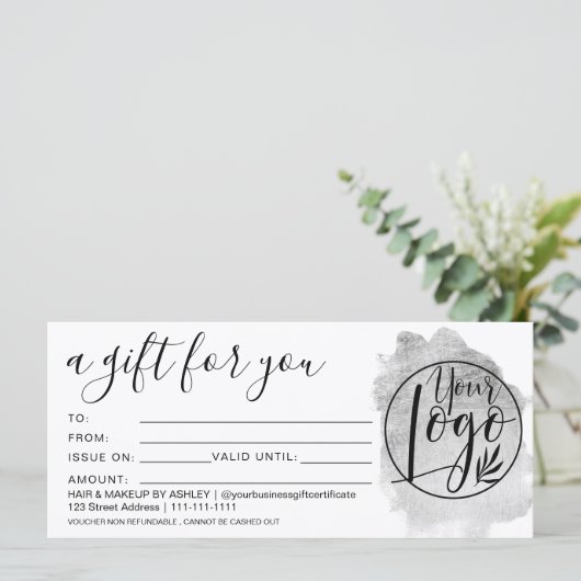 Logo voor Silver foil-penseelcadeaucertificaat (Staand voorkant)