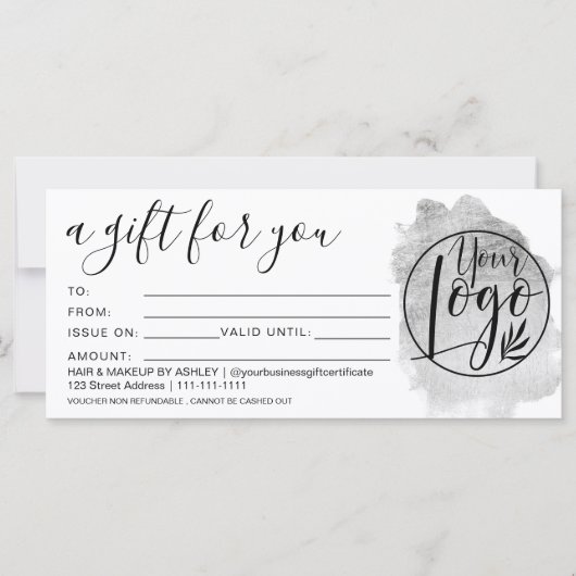 Logo voor Silver foil-penseelcadeaucertificaat (Voorkant)