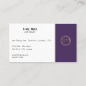 logo voor stoffige paarse goudmonogram visitekaartje (Achterkant)