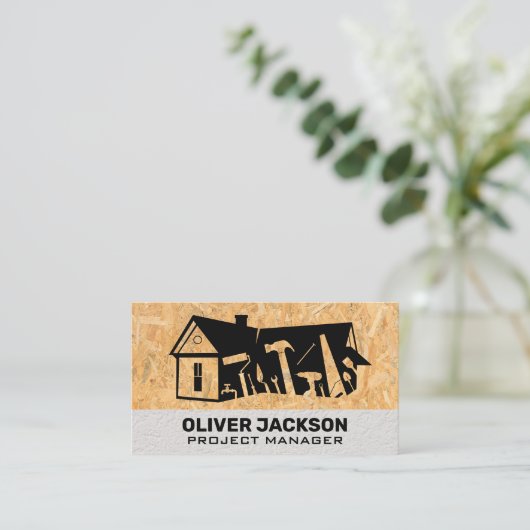 Logo voor thuisreparatie | Bakstenen muur | Sameng Visitekaartje (Staand voorkant)