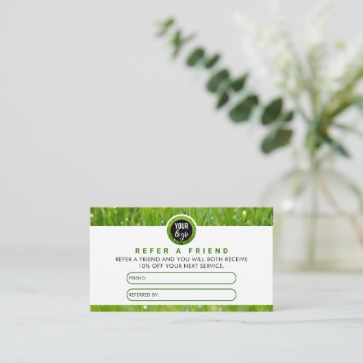 Logo voor tuinonderhoud Bedrijfskaart voor landsch Visitekaartje (Staand voorkant)