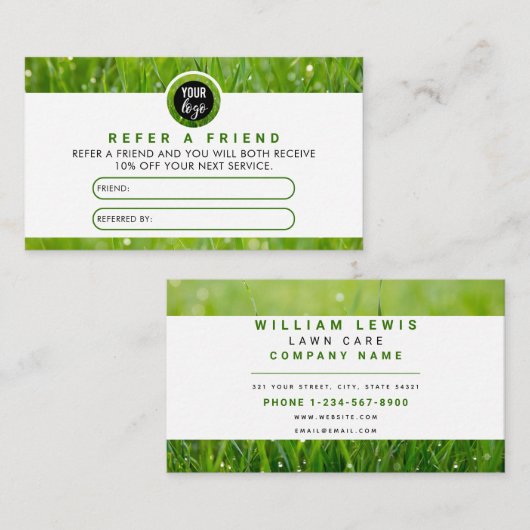 Logo voor tuinonderhoud Bedrijfskaart voor landsch Visitekaartje (Voorkant / Achterkant)