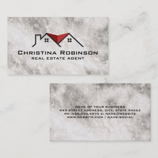 Logo voor vastgoed op dak | Makelaarservice Visitekaartje (Voorkant / Achterkant)