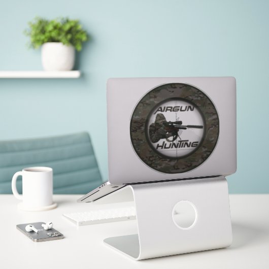 Logo voor vliegenjacht sticker (Laptop op bureau)