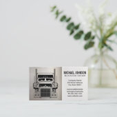 Logo voor vrachtwagen | Metaalachtig | Blauw shirt Visitekaartje (Staand voorkant)