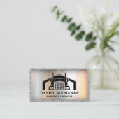 Logo voor vrachtwagen | Metalen stalen achtergrond Visitekaartje (Staand voorkant)