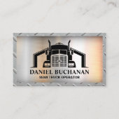 Logo voor vrachtwagen | Metalen stalen achtergrond Visitekaartje (Voorkant)