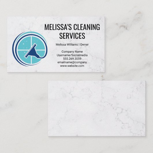 Logo voor wasmachine en reinigen visitekaartje (Voorkant / Achterkant)